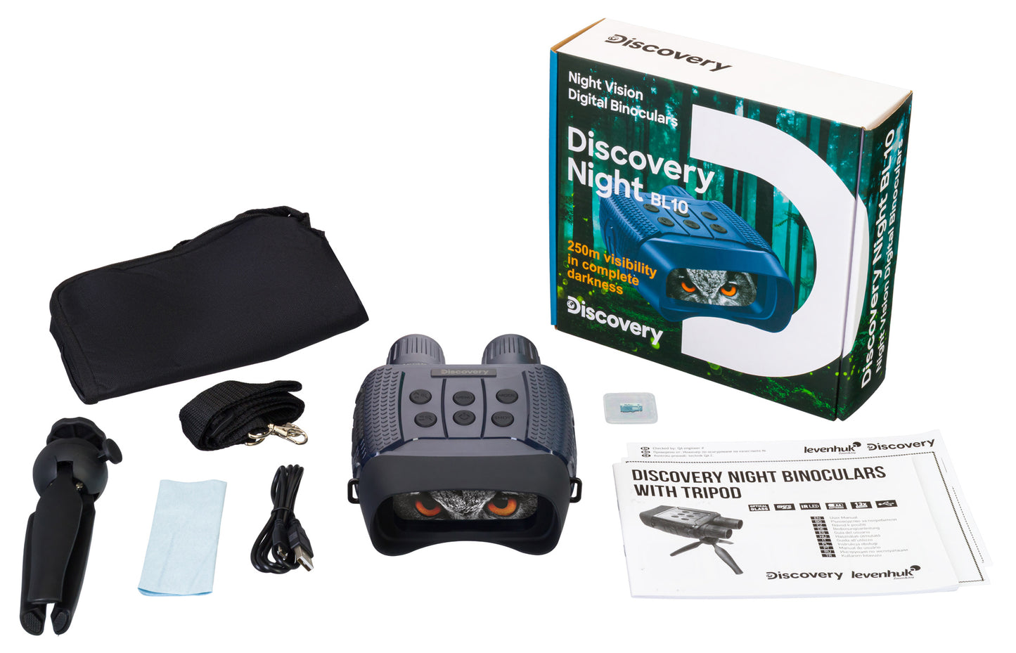 Levenhuk Discovery Night BL10 Digital Night Vision Binoculars with Tripod