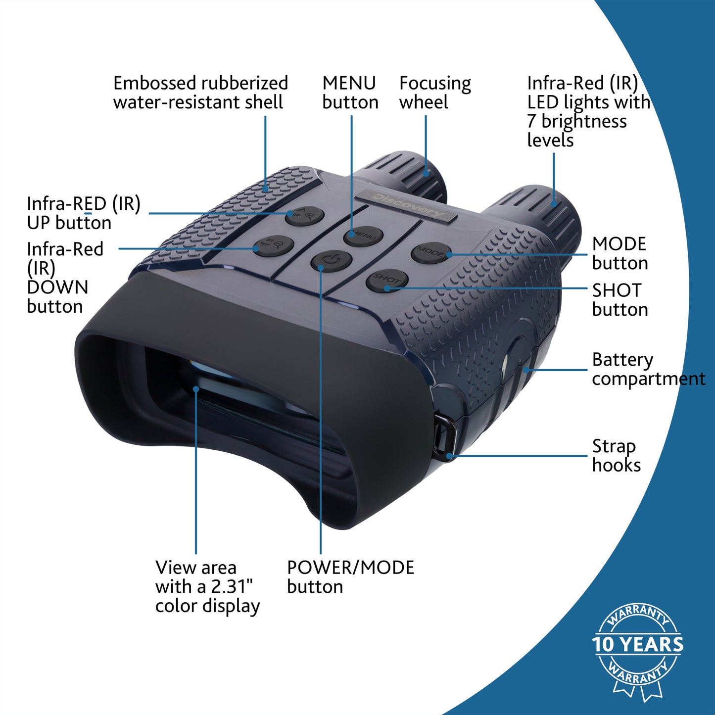 Levenhuk Discovery Night BL10 Digital Night Vision Binoculars with Tripod