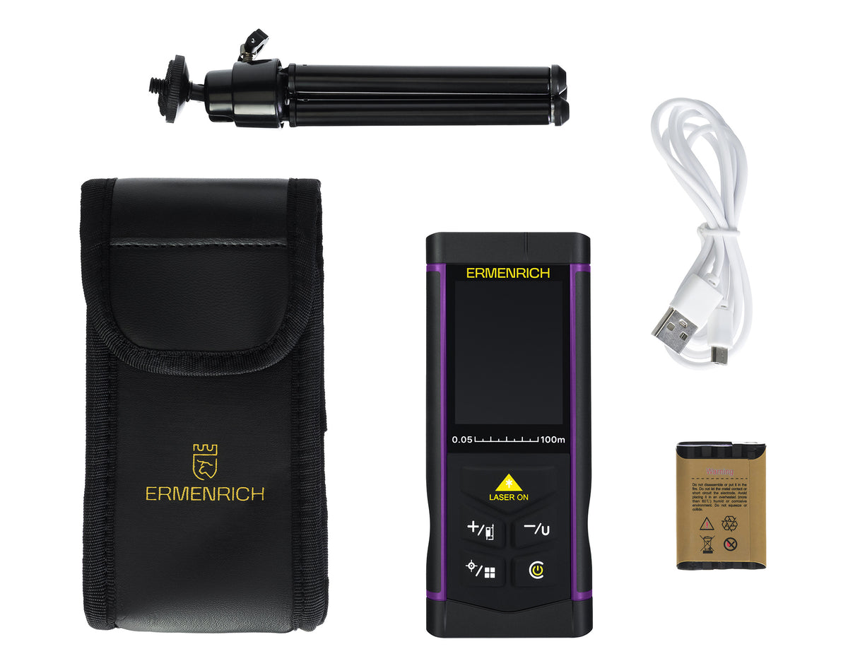 Miernik laserowy Ermenrich PRO LR100, z kamerą — szczegóły
