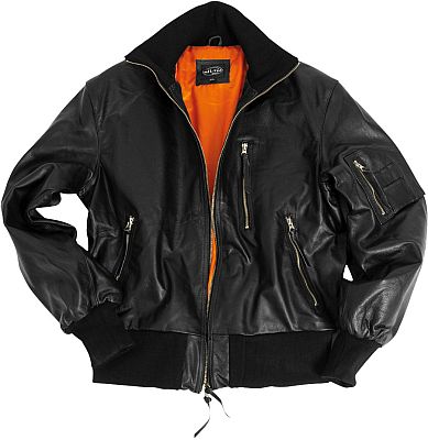 Mil-Tec German Black Leather Flight Jacket