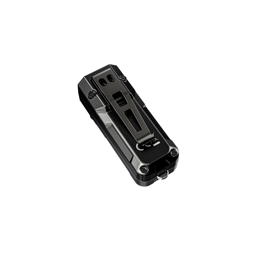 Nitecore TUP2 — tył obudowy i stalowy klips