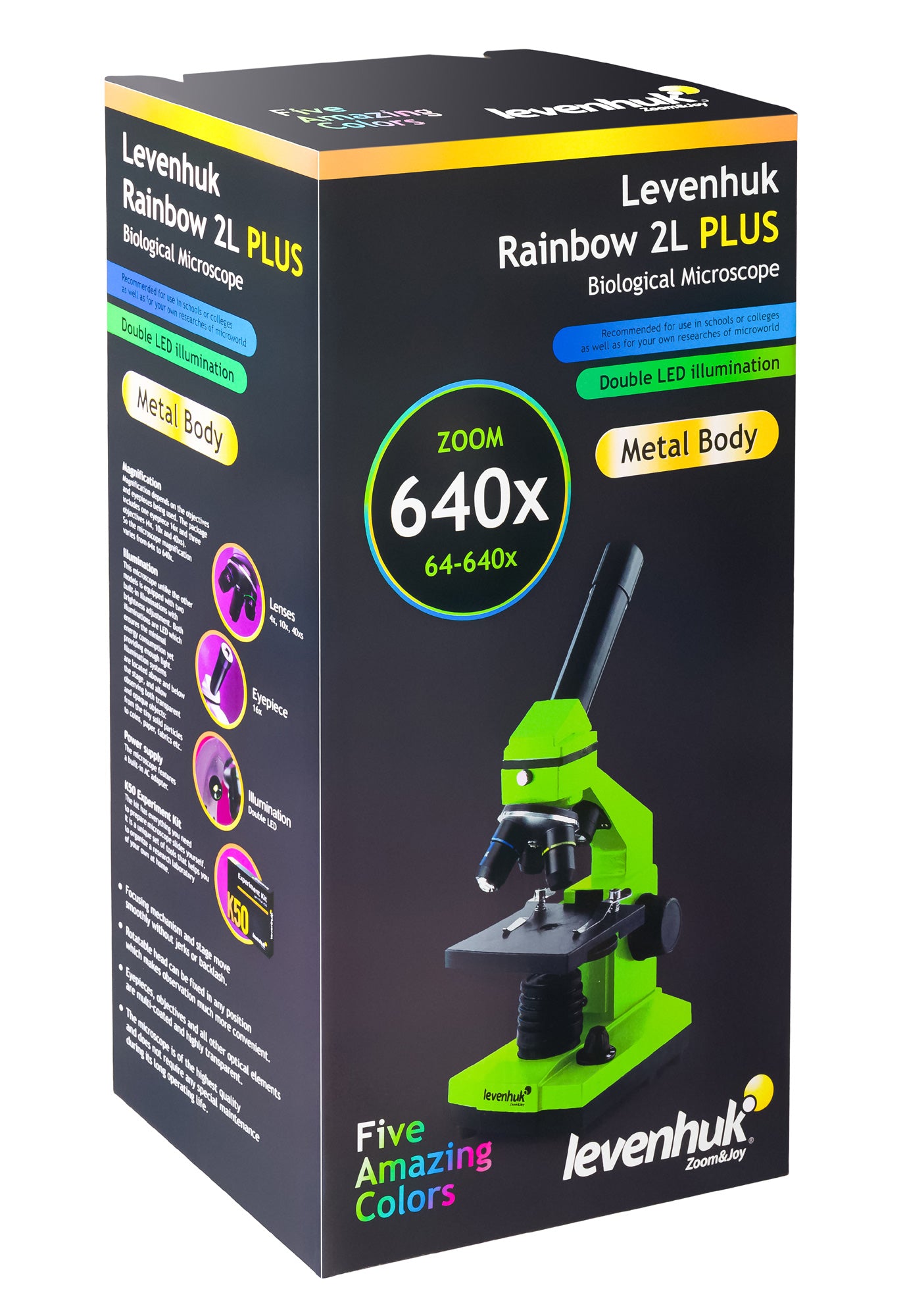 Mikroskop Levenhuk Rainbow 2L PLUS – Pomarańcza