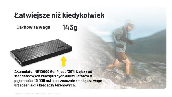 Zewnętrzna ładowarka Power Bank Nitecore NB10000 GEN4 (QC 3.0, 10000 mAh), 2xUSB-C A V A N G U A R D I S