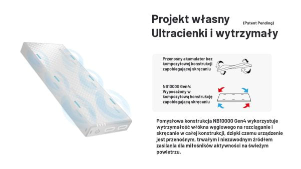 Zewnętrzna ładowarka Power Bank Nitecore NB10000 GEN4 (QC 3.0, 10000 mAh), 2xUSB-C A V A N G U A R D I S