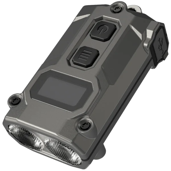 Latarka brelokowa Nitecore TINI 3 MCT — 600 lm, OLED, USB-C — szara