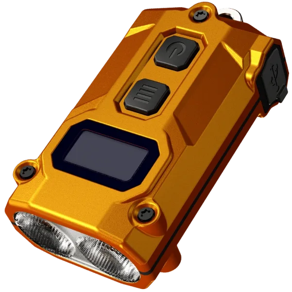 Latarka brelokowa Nitecore TINI 3 MCT — 600 lm, OLED, USB-C — pomarańczowa