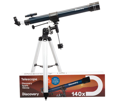 Levenhuk Discovery Spark 709 EQ Telescope with a book 