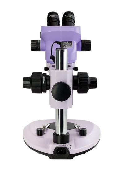 MAGUS Stereo 8B — regulacja ostrości i zasilanie