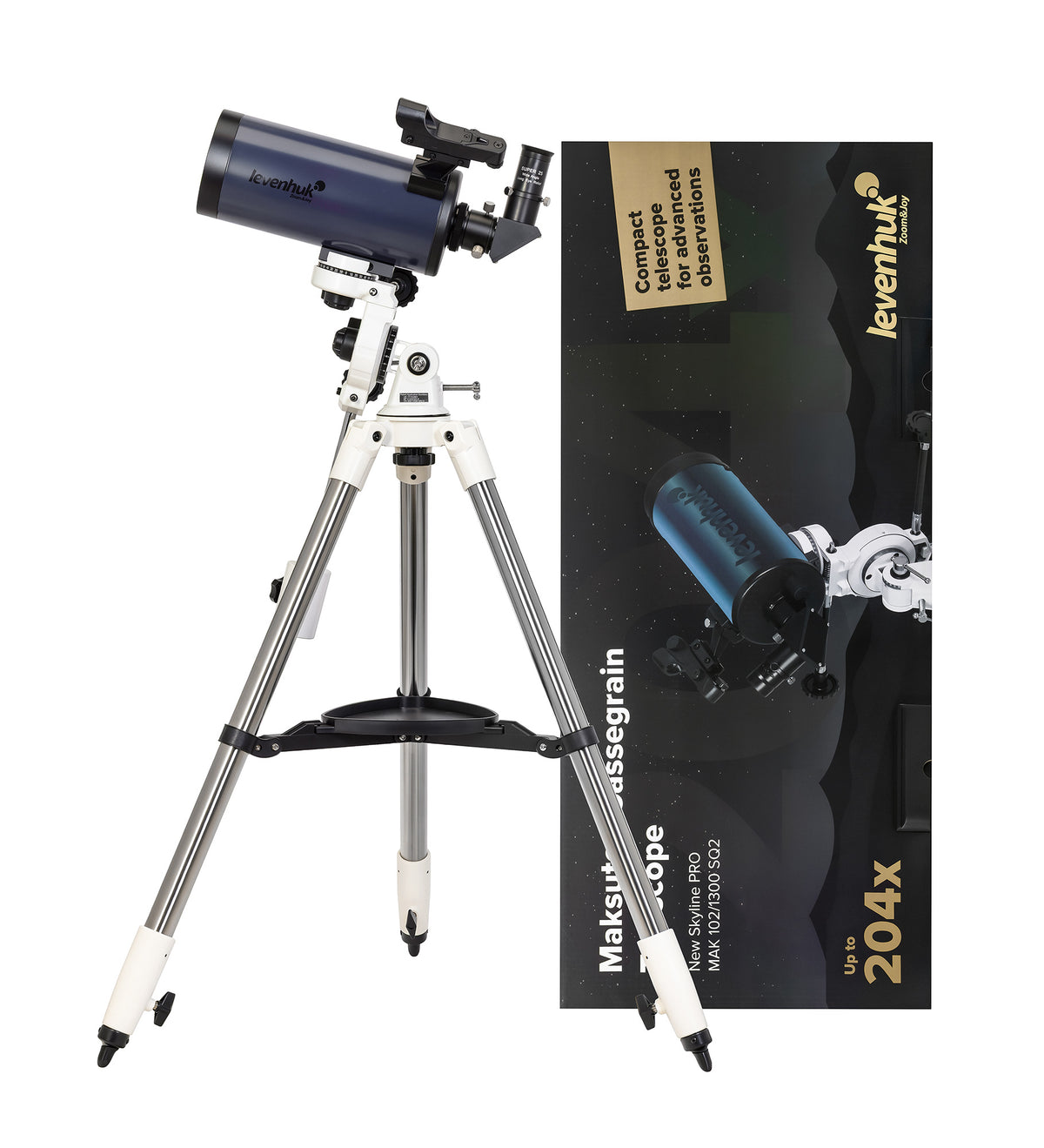 Teleskop Levenhuk New Skyline PRO MAK 102/1300 SQ2 — zestaw i akcesoria