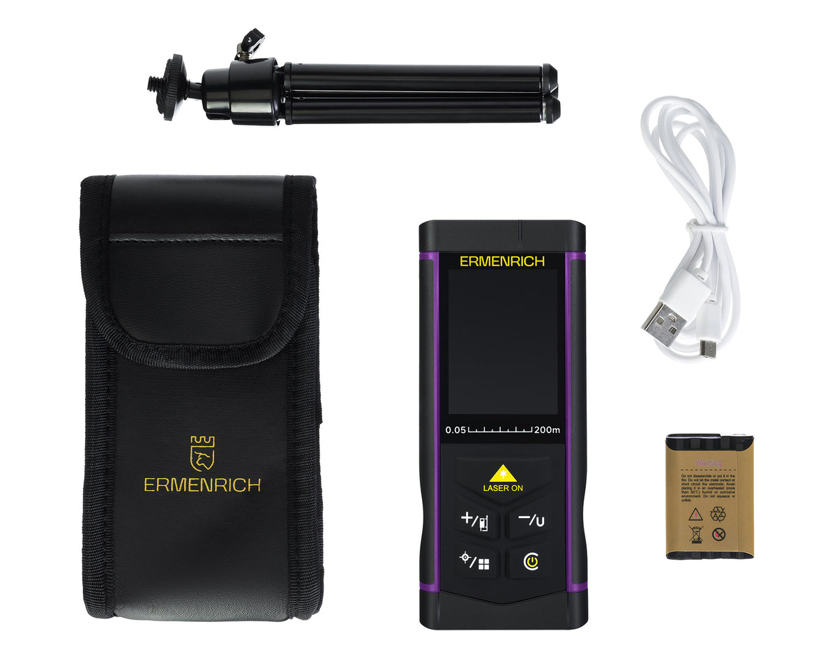 Miernik laserowy Ermenrich PRO LR200, z kamerą — szczegóły